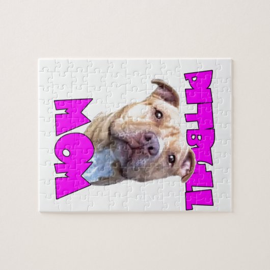 Puzzle Maman de chien de Pitbull (Horizontal)
