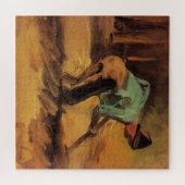 Puzzle Man Stooping with Stick, Spade de Vincent van Gogh (Horizontal)