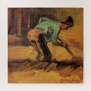 Puzzle Man Stooping with Stick, Spade de Vincent van Gogh