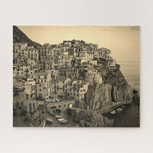 Puzzle Manarola in Sepia Tones - Italy - 16x20 - 520 pcs (Horizontal)