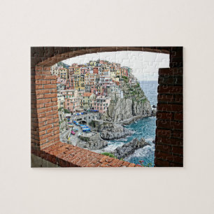 Puzzle Manarola, Italie - Vue Fenêtre - 8x10 - 110 pcs.