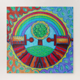 Puzzle Mandala arc-en-ciel