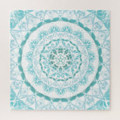 Puzzle Mandala blanc turquoise (Vertical)