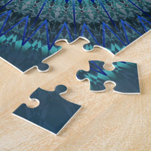 Puzzle Mandala bleu vif