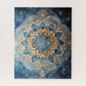 Puzzle Mandala Blue Gold (Vertical)