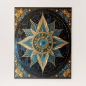 Puzzle Mandala Blue Gold (Vertical)