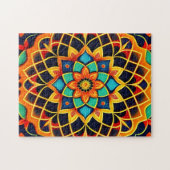 Puzzle Mandala coloré de style vitral (Horizontal)