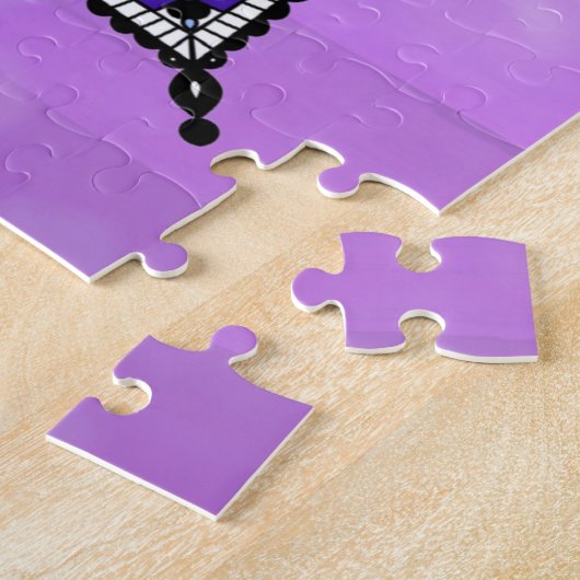 Puzzle Mandala couleur violet dragonfly (Côté)