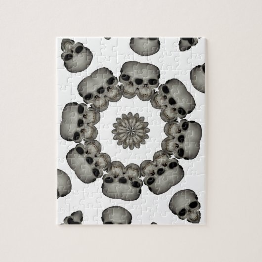 Puzzle Mandala de crâne humain effrayant (Vertical)