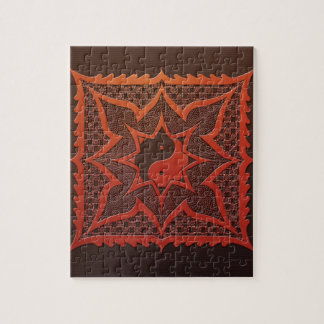 Puzzle Mandala de gravure sur bois en Yin Yang