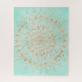 Puzzle Mandala de menthe et d'or (Vertical)