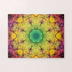 Puzzle Mandala de relaxation fractale coloré