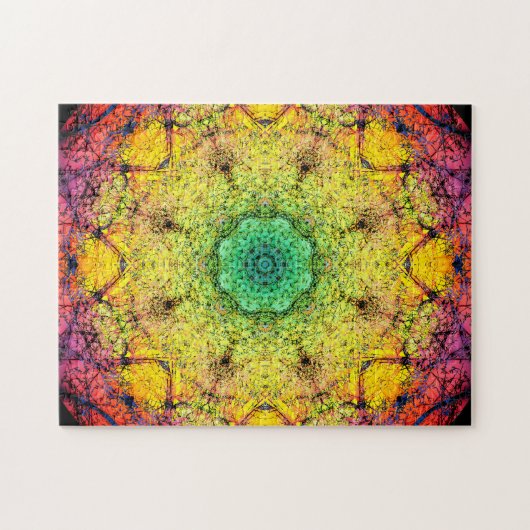 Puzzle Mandala de relaxation fractale coloré (Horizontal)