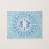 Puzzle Mandala des dauphins bleus (Horizontal)