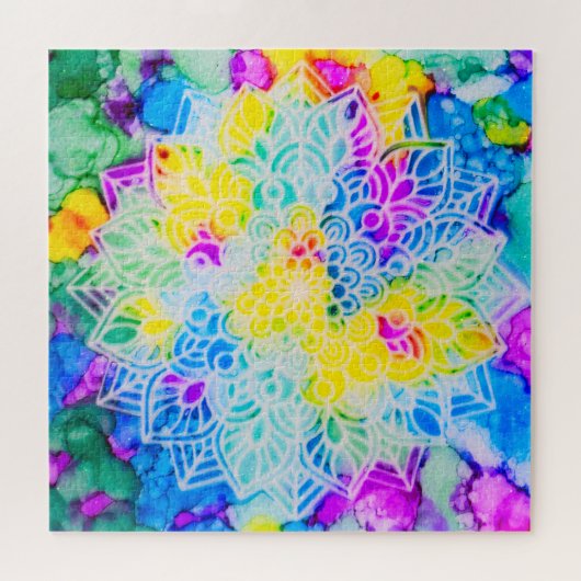 Puzzle Mandala en encre d'alcool (Horizontal)