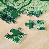 Puzzle Mandala ethnique bohème vert stylé (Côté)