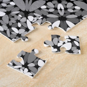 Puzzle Mandala fleuri gris de gravier (Côté)