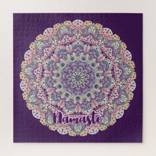 Puzzle Mandala floral rose de Namaste et pourpre mignon