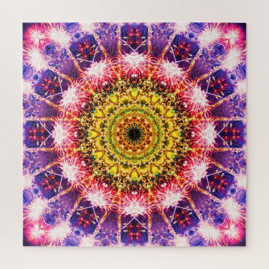 Puzzle Mandala lumineux de feux d'artifice (Vertical)