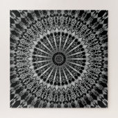 Puzzle Mandala noir argent (Horizontal)