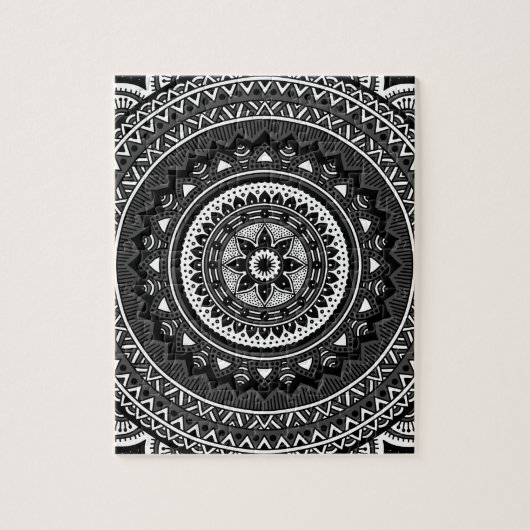 Puzzle Mandala noir et blanc (Vertical)