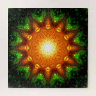 Puzzle Mandala orange du noyau d'énergie