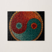 Puzzle Mandala peint à la main de Yin Yang (Horizontal)