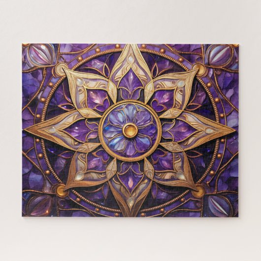 Puzzle Mandala Purple Gold (Horizontal)