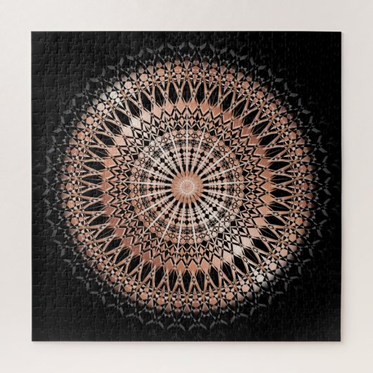 Puzzle Mandala rose Gold Black (Vertical)