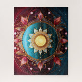 Puzzle Mandala Rouge Turquoise (Vertical)