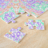 Puzzle Mandala violet orange et vert  (Côté)