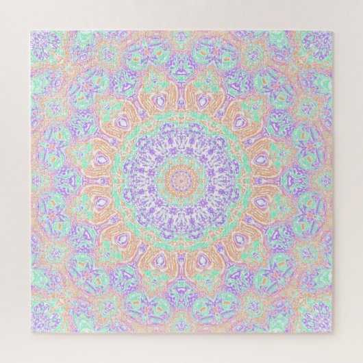 Puzzle Mandala violet orange et vert  (Vertical)