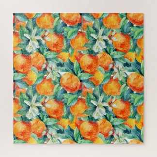 Puzzle Mandarine Orange : Aquarelle Retro Illustration