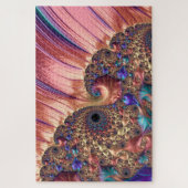 Puzzle Mandelbrot Set Art numérique fractal rose et or (Vertical)