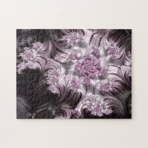Puzzle Mandelbrot Set Fractal Art numérique rose et noir
