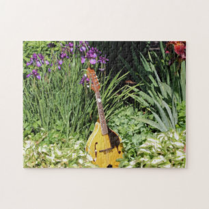 Puzzle Mandoline et jardin de fleurs d'iris 
