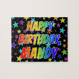 Puzzle "MANDY" First Name, Fun "HAPPY BIRTHDAY"