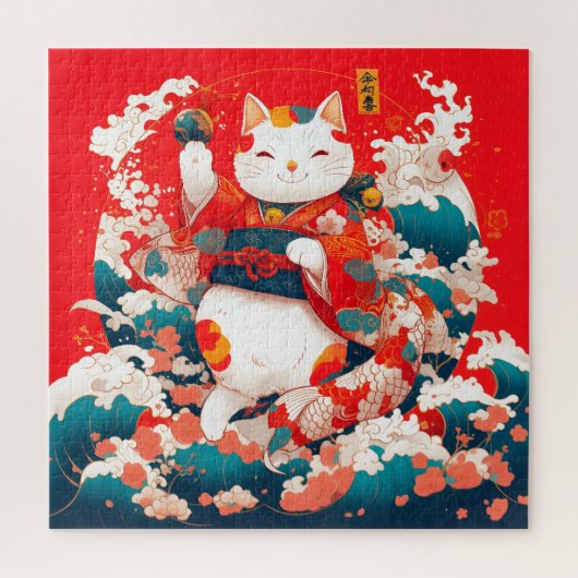 Puzzle Maneki-Neko, Chat japonais chanceux (Vertical)