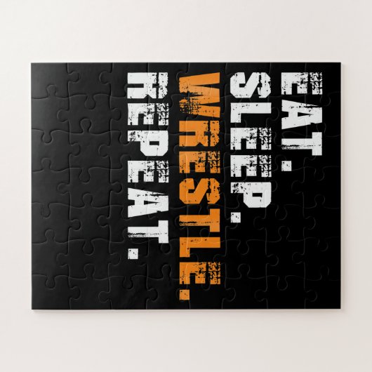 Puzzle Mangez Sleep Lutte Répétez Lutte Sport Cadeau (Horizontal)