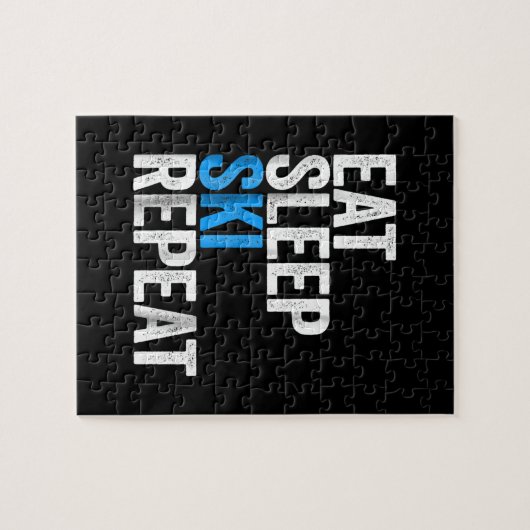 Puzzle Mangez Sleep Ski Répéter Ski Cadeau (Horizontal)