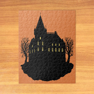 Puzzle Manoir sinistre en silhouette