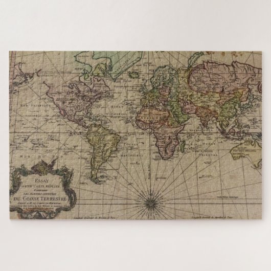 Puzzle mapamundi mapa del mundo antiguo legpuzzel (Horizontaal)