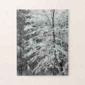 Puzzle Maple Tree Outlined In Snow (Vertical)