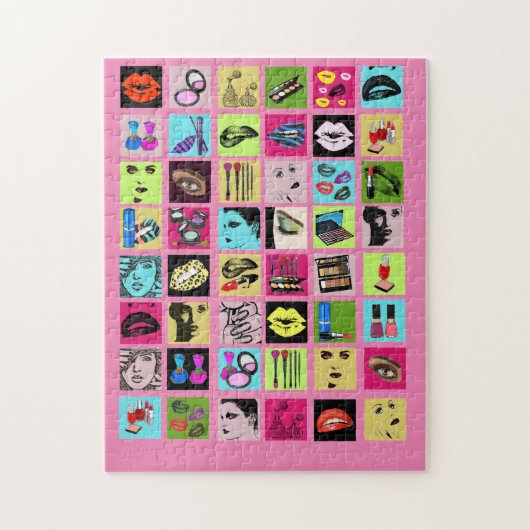 Puzzle Maquillage de beauté Cosmétique femmes face collag (Vertical)