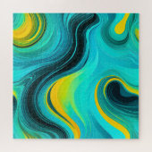 Puzzle « Marbella » Bleu Jaune Tourbillons Vagues (Horizontal)