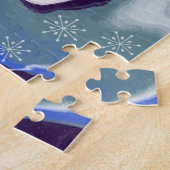 Puzzle Marbling Art Janvier bleu turquoise blanc (Côté)