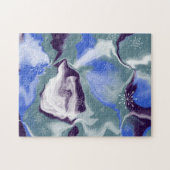 Puzzle Marbling Art Janvier bleu turquoise blanc (Horizontal)