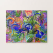 Puzzle Marbling Art Mai bleu vert orange - difficile (Horizontal)