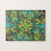 Puzzle Marbling Art Novembre jaune turquoise - difficile (Horizontal)