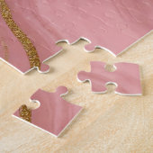 Puzzle Marbre Abstrait Luxueux en Or Rose (Côté)